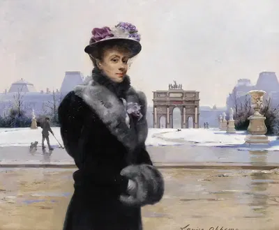 Зимняя прогулка в Париже by Луиза Аббема — digital art print download