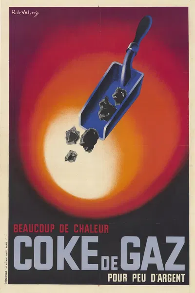 Coke de gaz. Beaucoup de chaleur pour peu d'argent by Roger de Valerio, 1937 — digital art print download