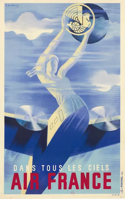 Dans tous les ciels, Air France by Roger de Valerio, 1935 — digital art print download