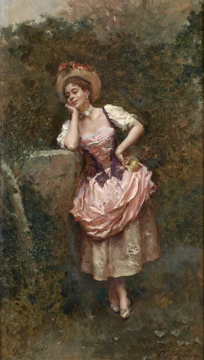Элегантная в розовом платье by Луис де Мадразо и Кунтц — digital art print download