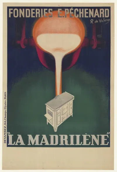 Fonderies E. Pêchenard. La Madrilène cuisinière à charbon by Roger de Valerio, 1930-1940 — digital art print download