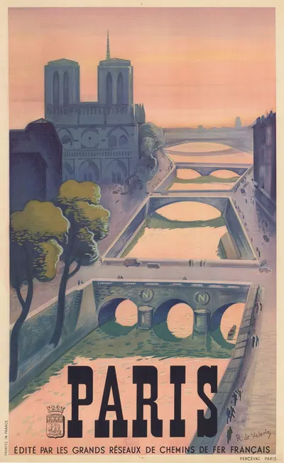 Paris, édité par les grands réseaux de chemins de fer français by Roger de Valerio, 1937 — digital art print download