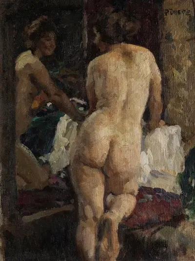 Женский акт перед зеркалом by Поль Паде — digital art print download