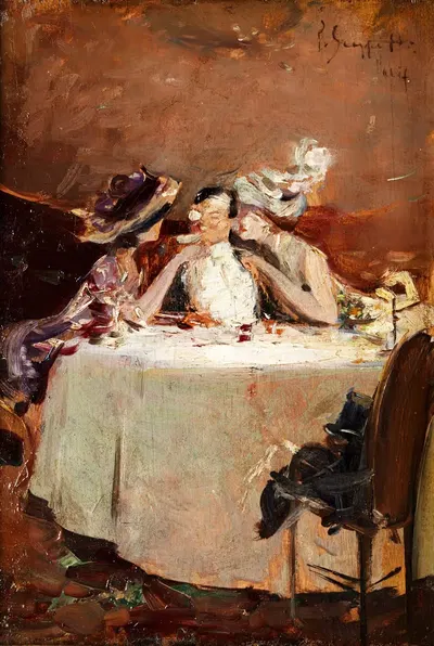 В кафе by Пьетро Скопетта — digital art print download
