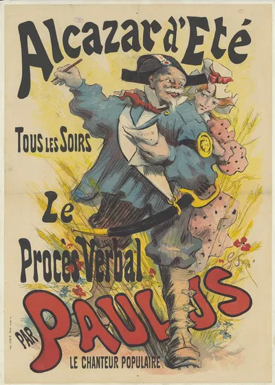 Alcazar d'Eté. Tous les soirs le Procès verbal par Paulus by Sem (Georges Gourçat), 1891 — digital art print download