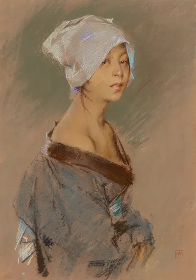 Японская девушка by Роберт Фредерик Блум, 1890 — digital art print download