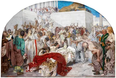 Marc Antonius an der Leiche Julius Caesars by Robert Seuffert, 1906 — digital art print download