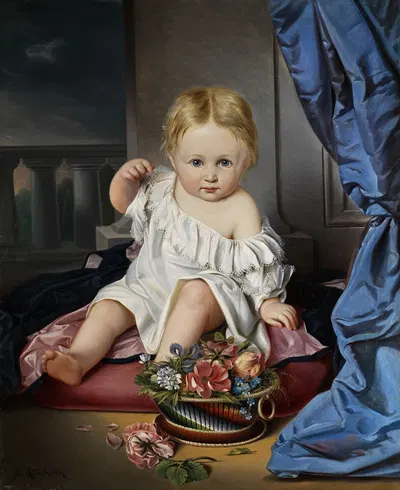 Portrait of a toddler by Simon Glücklich — digital art print download