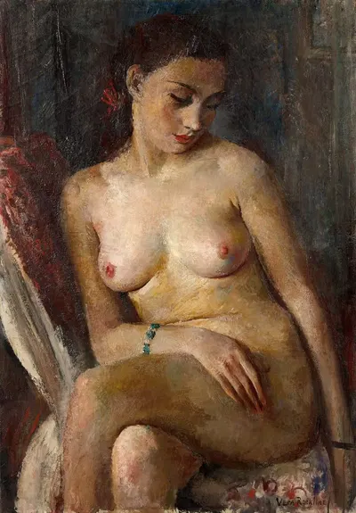 Le modèle nu au bracelet vert by Vera Rockline — digital art print download