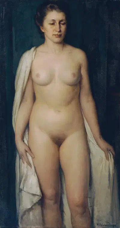 Стоящий женский акт by Ганс Шахингер, 1938-1939 — digital art print download