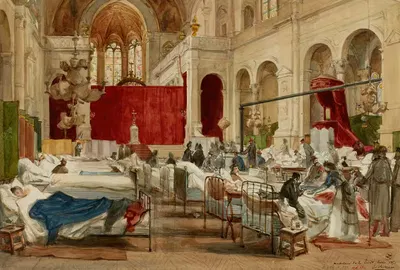 Скорая помощь в церкви Троицы в 1871 году by Жюль Ришом, 1871 — digital art print download