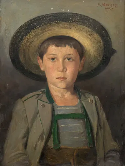 Портрет Роберта Маурера, сына художника, в девять лет by Серафин Маурер, 1902 — digital art print download