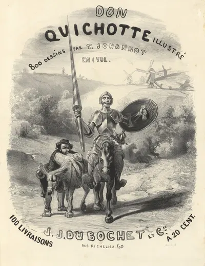 Don Quichotte illustré 800 dessins par T. Johannot en 1 vol by Тони Жонно, 1844 — digital art print download
