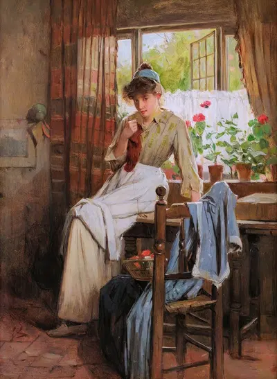 Потерянная в раздумьях by Карлтон Альфред Смит, 1899 — digital art print download