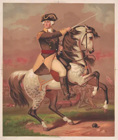 Вашингтон на битве при Трентоне by Ф. Глиссон, 1875 — digital art print download