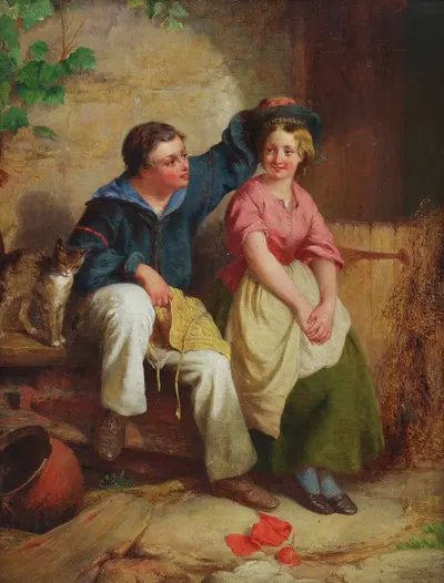 The Sailor's Lass by George Augustus Holmes, 1865 — digital art print download