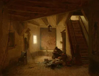 Der Bücherwurm by Andreas Achenbach — digital art print download