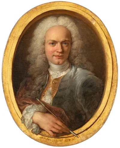 Портрет мужчины в нарисованной раме by Шарль-Антуан Койпель, 1781 — digital art print download
