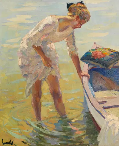 На берегу by Эдвард Кукуэль, 1920 — digital art print download