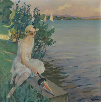 На морской стене by Эдвард Кукуэль, 1920 — digital art print download