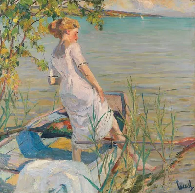 Летнее утро на озере Штарнберг by Эдвард Кукуэль — digital art print download