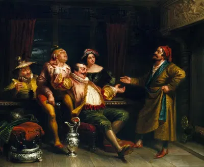Мальволио, противостоящий гулякам by Джордж Генри Холл, 1855 — digital art print download