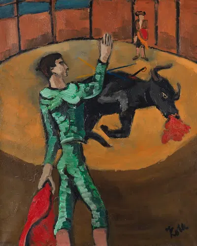 Арена с тореро и умирающим быком (Тауromахия III) by Хельмут Колле, 1930 — digital art print download