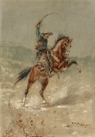 Bucking Bronco by Herman Wendleborg Hansen — digital art print download