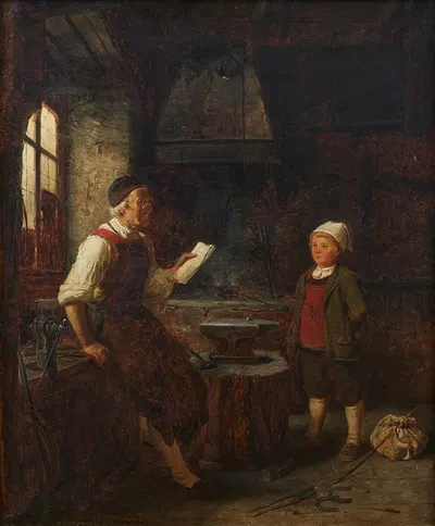 Маленький ученик кузнеца by Хуберт Салентин, 1859 — digital art print download