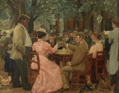 У Хейрингена (Сцена в саду пивной) by Иоганн Михаэль Купфер, 1899 — digital art print download