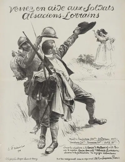 Venez en aide aux soldats alsaciens-lorrains by Émile Friant, 1916 — digital art print download