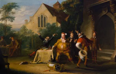 Pistol announcing to Falstaff the death of the king John by John Cawse, 1820 — digital art print download