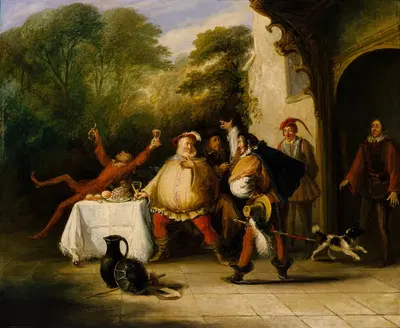 Pistol announcing to Falstaff the death of the king John by John Cawse — digital art print download