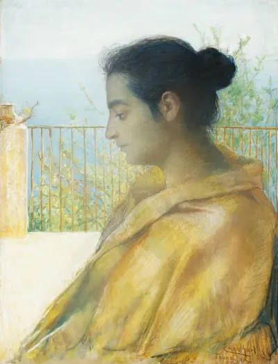 Портрет дамы из Таормины by Йозеф Энгельхарт, 1894 — digital art print download