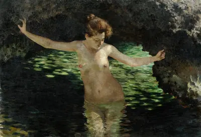 Лесное озеро – Купающиеся by Йозеф Энгельхарт, 1896-1897 — digital art print download