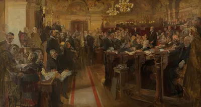 Бургомистр доктор Карл Люгер говорит в нёд. ландтаге by Йозеф Юнгвирт, 1908 — digital art print download