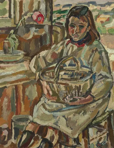 Маленькая девочка с корзиной by Морис-Албер Лутрёй, 1923 — digital art print download