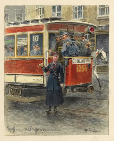 Кондуктор городской трамвайной линии by Мориц Ледели, 1915-1916 — digital art print download