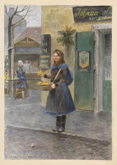 Словацкая продавщица by Мориц Ледели, 1913 — digital art print download