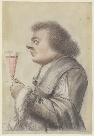 Мужчина в профиль слева, поднимающий свой бокал by Николас Ланьо — digital art print download
