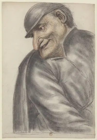 Старик, поворачивающийся, с козырьком на голове by Николас Ланьо — digital art print download
