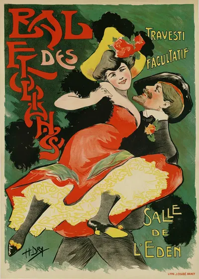 Bal des étudiants, travesti facultatif, salle de l'Eden by Henri-Charles-Jean-Marie Hogard — digital art print download