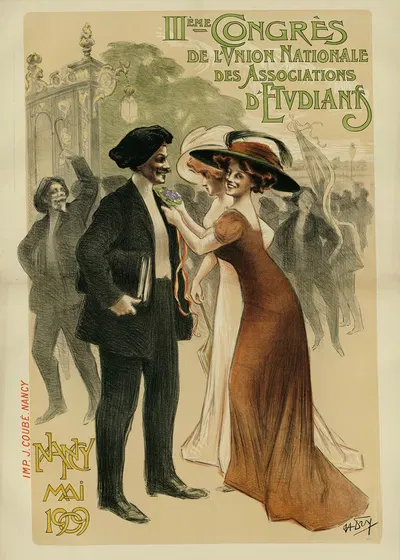 IIIème congrès de l'Union Nationale des associations d'étudiants by Henri-Charles-Jean-Marie Hogard, 1909 — digital art…
