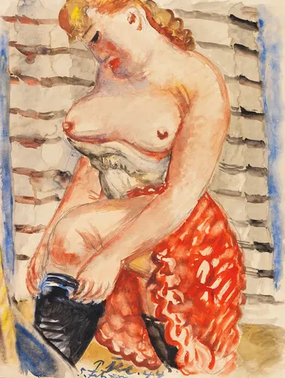 Frau mit schwarzen Strümpfen by Paul Kleinschmidt, 1944 — digital art print download