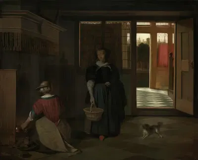 Интерьер голландского дома by Питер де Хох, 1686 — digital art print download
