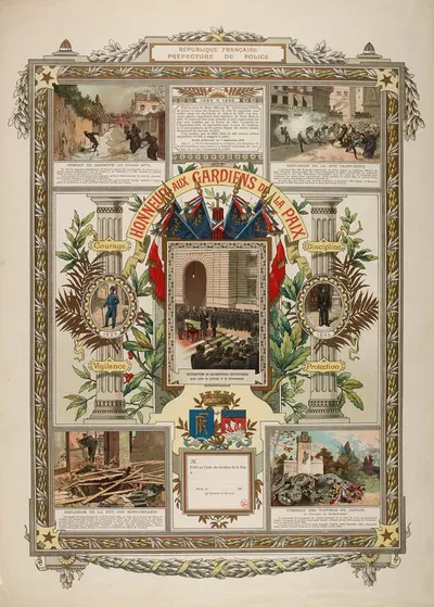 Honneur aux gardiens de la paix by Имп. Лемерсье и Ко, 1895 — digital art print download