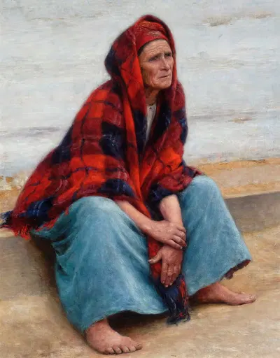 Женщина, этюд для картины "Крестьянин в гробу by Александр Гиерминьский, 1894 — digital art print download