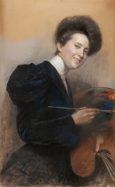 Self-portrait by Alina Bondy-Glassowa, 1890-1900 — digital art print download