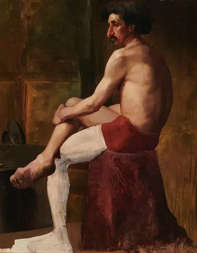 Эскиз сидящего мужчины by Аниела Бирнацка Порай, 1885 — digital art print download