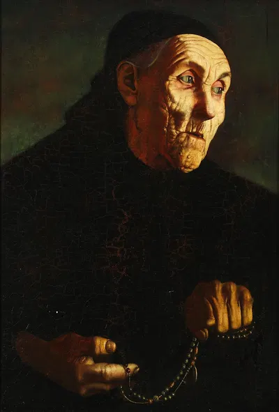Portrait of an old woman by Jan Gotard, 1928 — digital art print download